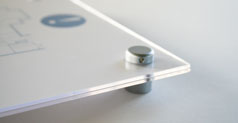 Brushed aluminium standoff fixture